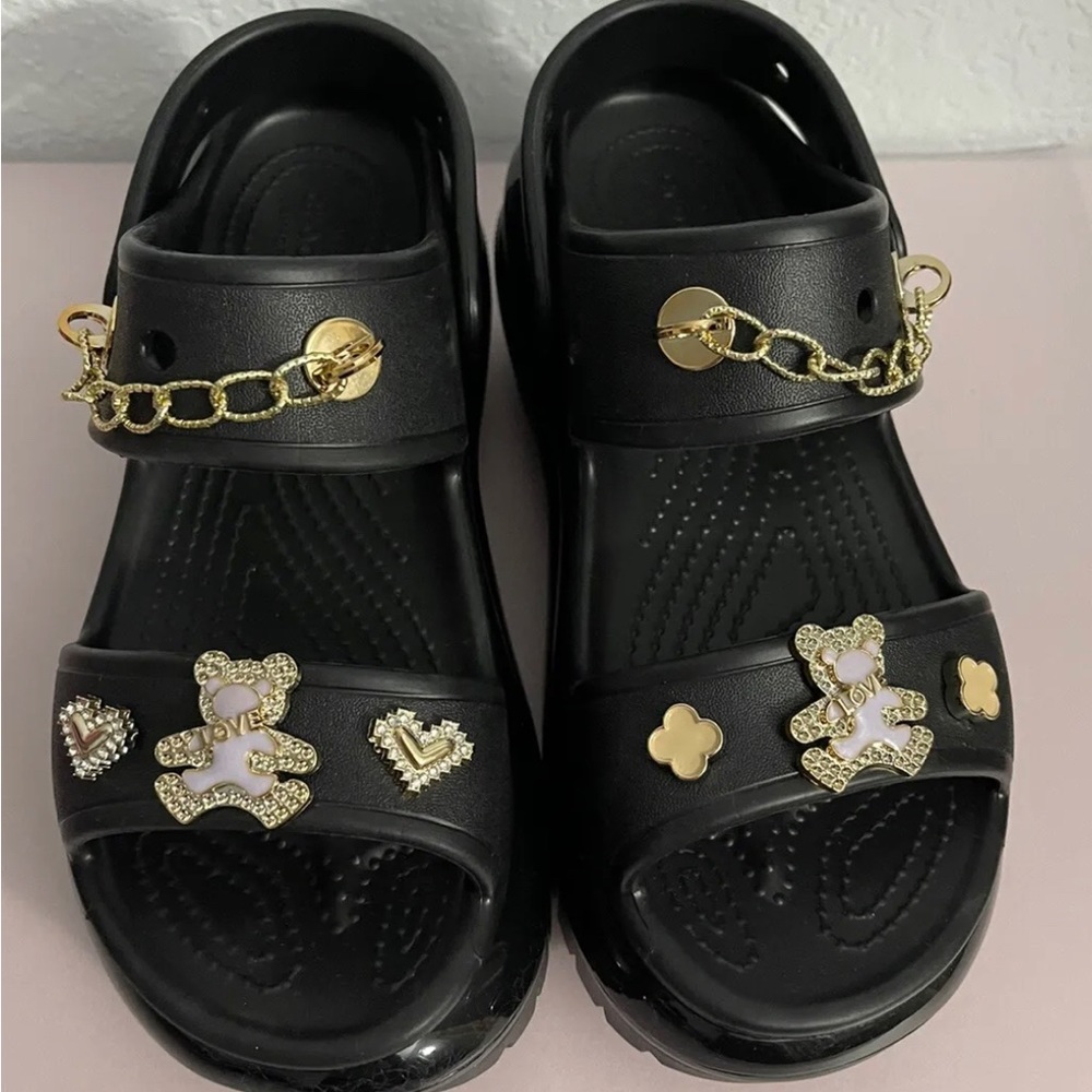 Mega crush crocs sandal black w6
